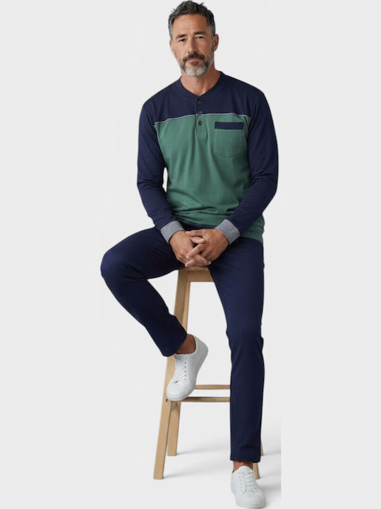 Men's Pyjama Fleece Collection Prestige Green Cl2712-2-Green