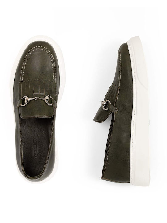Δερμάτινα Ανδρικά Loafers σε Λευκό Χρώμα