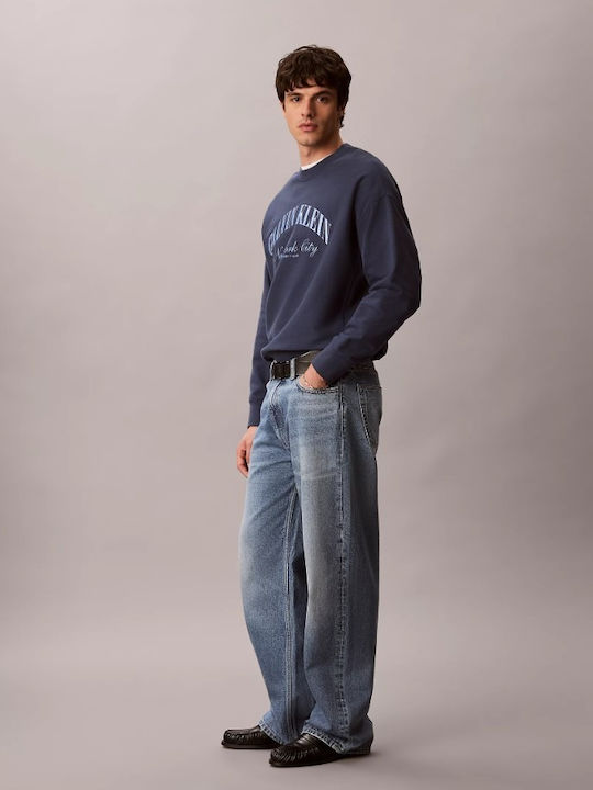 Men's Jeans Pants Relaxed Baggy Fit Blue