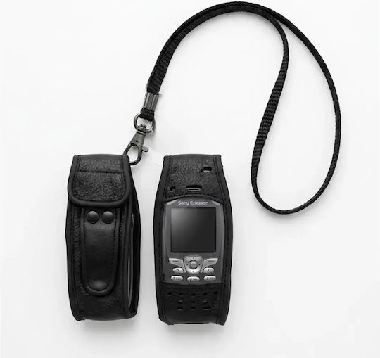 Кожен Калъф За Телефон Jup 16037-48 10-76 Sony Ericsson T65 Вграден Колан Черен