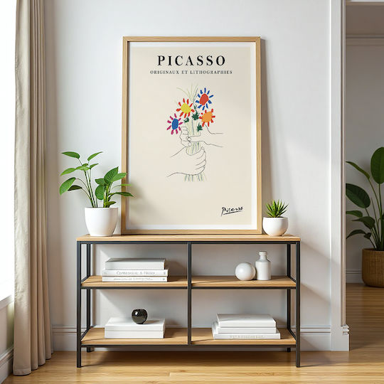 Poster Pablo Picasso Bouquet Peace Art 250 40cm x 50cm Black Wooden Frame