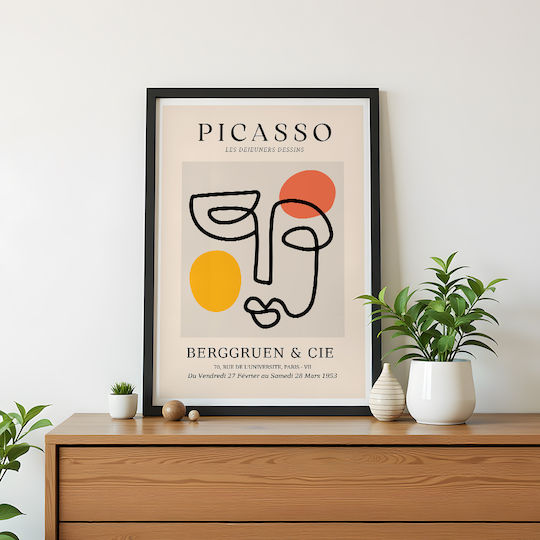 Poster Pablo Picasso Les Dejeurenes Dessins Art240 40cm X 50cm Frame Natural Wooden Beige