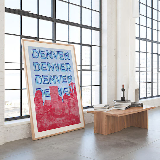 Poster Denver Pop Art Pst25519 40cm X 50cm Κορνίζα Φυσικό Ξύλου Μπεζ 63385pd156103f55316