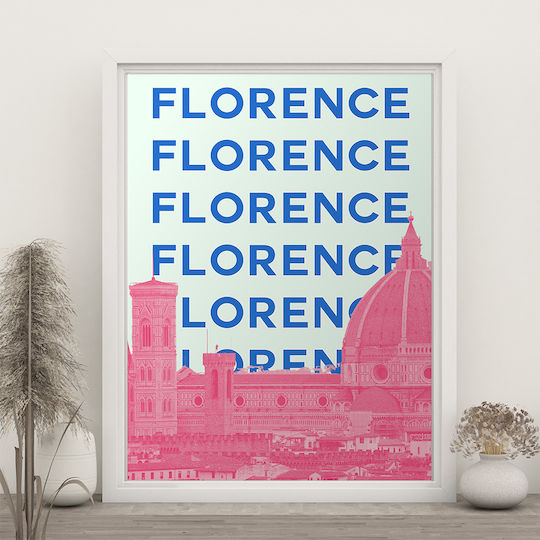 Poster Florence Pop Art Pst25515 40cm X 50cm Μαύρη Ξύλινη Κορνίζα-63389pd156107f55321