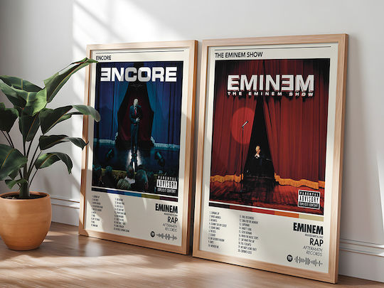 Music Poster Eminem Eminem Show Ms073 40cm X 50cm Black Wooden Frame