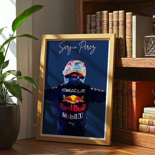 Poster Formula1 Sergio Perez F062 40cm X 50cm Premium Μαύρο Ξύλινο Κάδρο-63053pd156214f55323