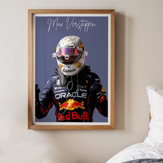 Poster Formula1 Max Verstappen F058 40cm X 50cm Κορνίζα Καφέ Ξύλου 63049pd156210f63322