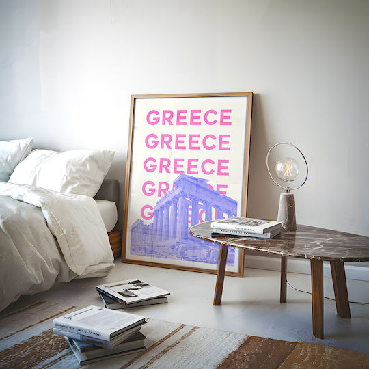 Poster Greece Pop Art Pst25507 40cm X 50cm Premium Μαύρο Ξύλινο Κάδρο-63377pd156115f55323