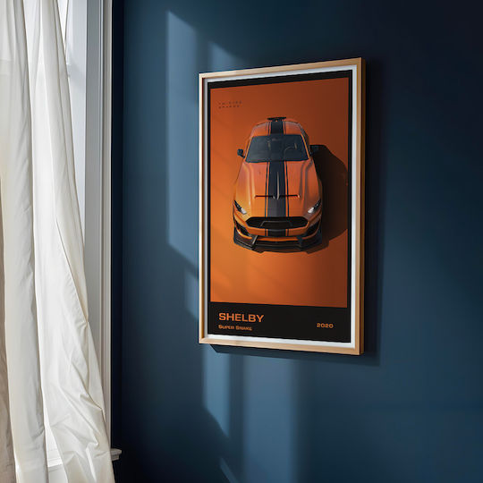 Poster Shelby Super Snake 2020 Cr006 40cm X 50cm Brown Wooden Frame