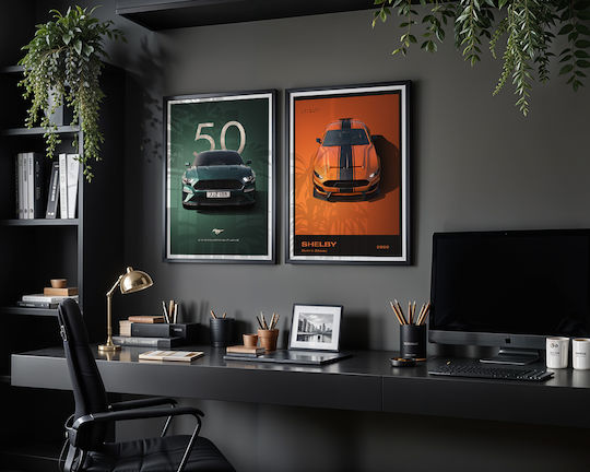 Poster Shelby Super Snake 2020 Cr006 40cm X 50cm Brown Wooden Frame