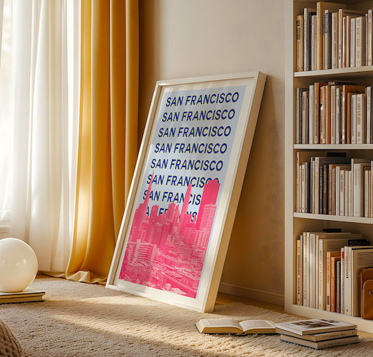 Poster San Francisco Pop Art Pst25516 40cm X 50cm Black Wooden Frame