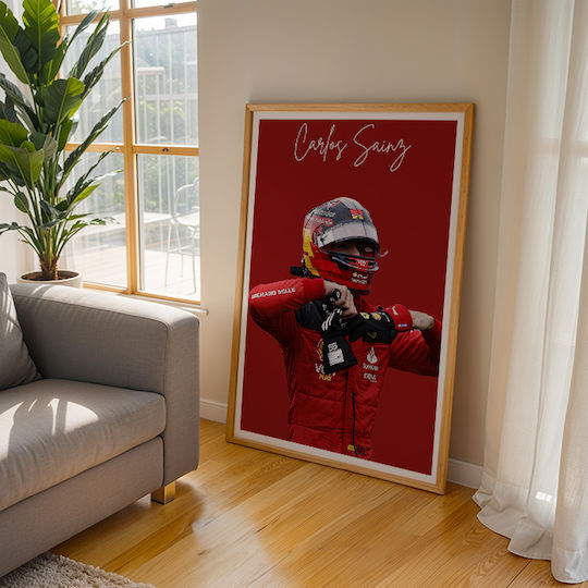 Poster Formula1 Carlos Sainz F061 40cm X 50cm Κορνίζα Καφέ Ξύλου 63052pd156213f63322