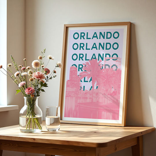 Poster Orlando Pop Art Pst25512 40cm X 50cm Premium Μαύρο Ξύλινο Κάδρο-63392pd156110f55323