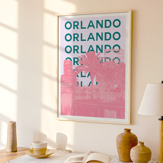 Poster Orlando Pop Art Pst25512 40cm X 50cm Premium Μαύρο Ξύλινο Κάδρο-63392pd156110f55323