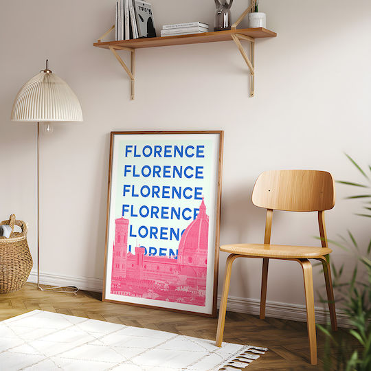 Poster Florence Pop Art Pst25515 40cm X 50cm Premium Black Wooden Frame