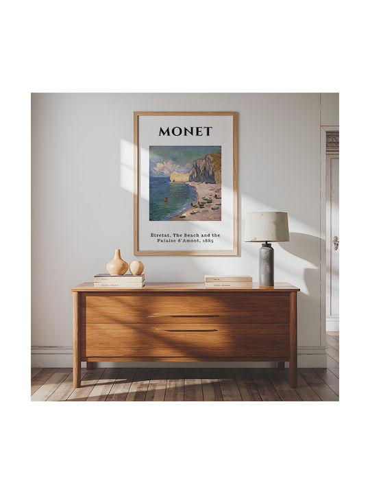 Poster Claude Monet Beach Falaise D Amont Art232 40cm X 50cm-63368pd156123