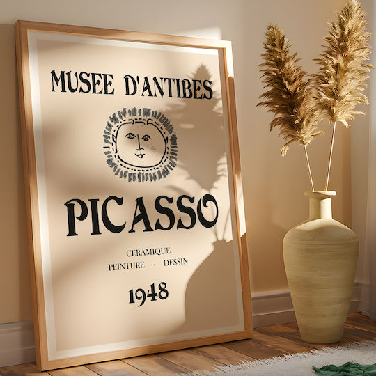 Poster Pablo Picasso Musee Antibes 1948 Art248 40cm X 50cm Μαύρη Ξύλινη Κορνίζα-63779pd156083f55321