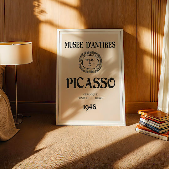 Poster Pablo Picasso Musee Antibes 1948 Art248 40cm X 50cm Μαύρη Ξύλινη Κορνίζα-63779pd156083f55321