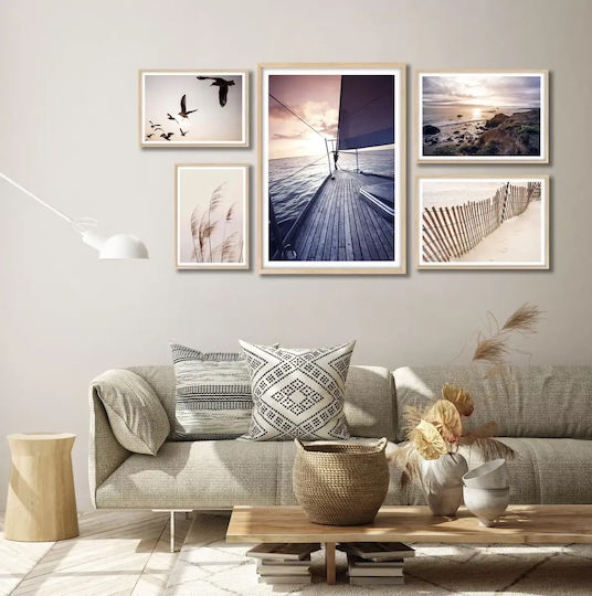 Poster Boat View Pst25209 40cm X 50cm Frame Natural Wood Beige 61776pd156378f55316