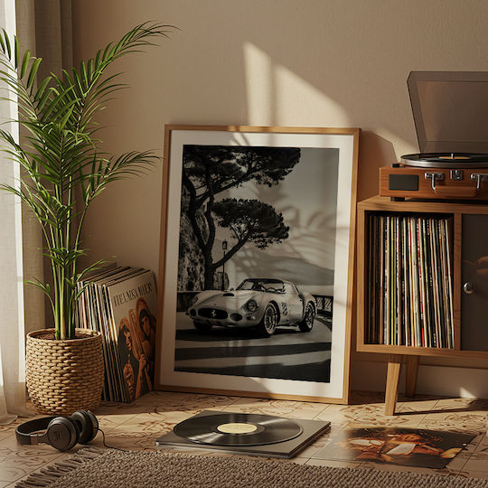 Poster Ferrari 250 Gto Cr059 40cm X 50cm Λευκή Ξύλινη Κορνίζα-63085pd156201f55310