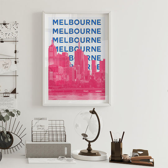 Poster Melbourne Pop Art Pst25511 40cm X 50cm Black Wooden Frame