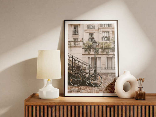 Poster City Ride Pst2577 40cm x 50cm Rahmen aus Naturholz Beige