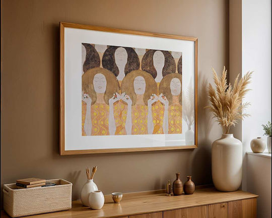 Poster Gustav Klimt Choir Angels Art149 40cm X 50cm Κορνίζα Καφέ Ξύλου 56084pd156671f63322