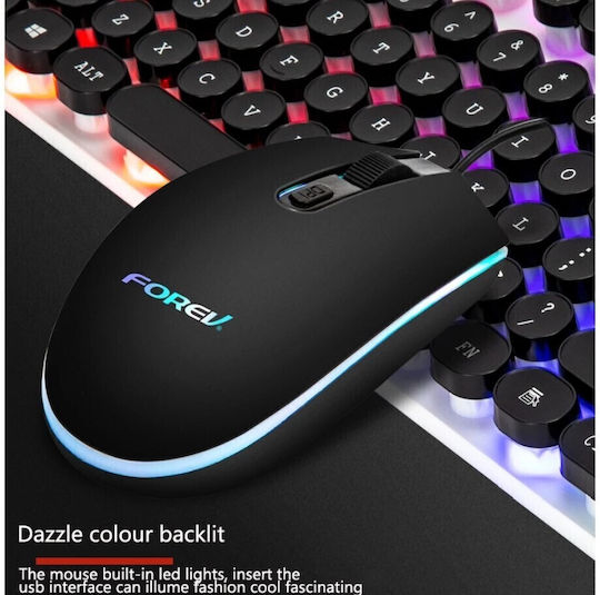 Forev FV-Q90 Gaming Keyboard Set with RGB Lighting & Mouse (English US)