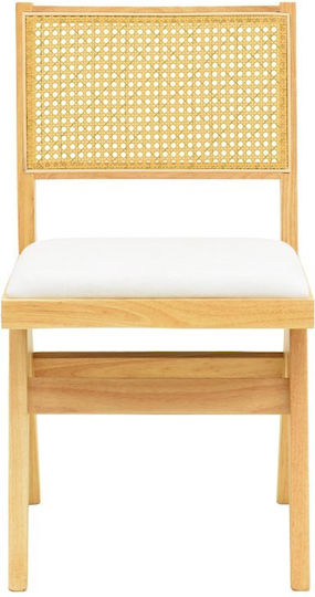 Winslow Dining Chairs Wooden Natural Shade, White 2pcs 46x58x80cm