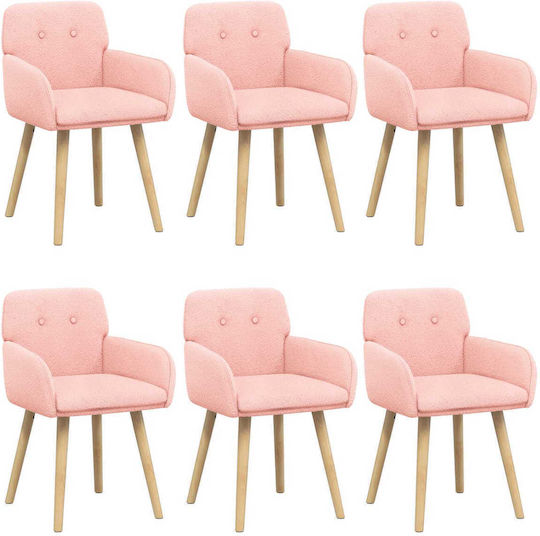 Pink Dining Chairs 6 pcs 59x57x85 cm