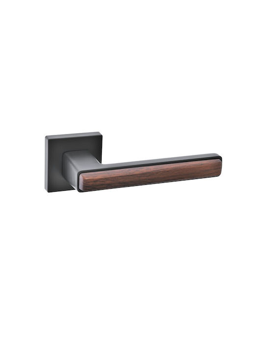 Best Design Front Door Lever with Rosette Right 902 Black
