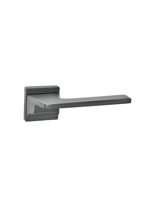 Best Design Middle Door Lever with Rosette 475 Pair Black
