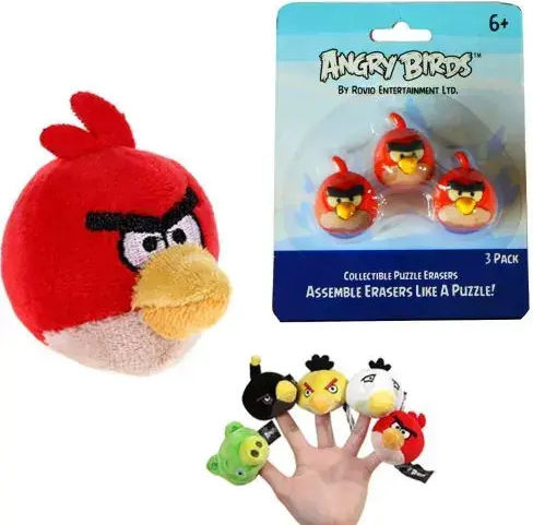 Angry Birds Plush Fingers Angry Birds Rubber Constructor Red 90704+888015