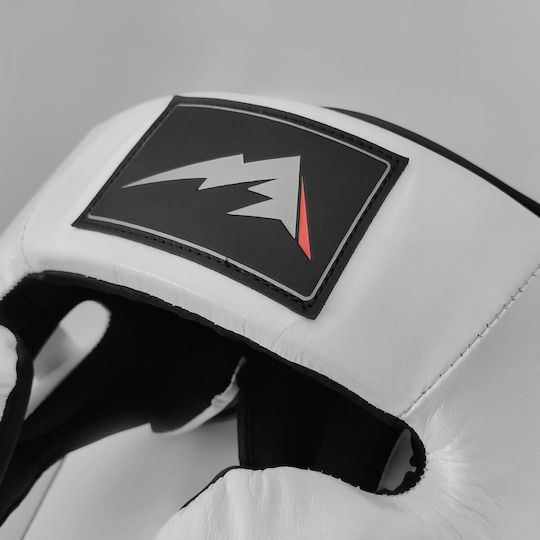 Olympus Sport Adult Open Face Leather White Boxing Helmet