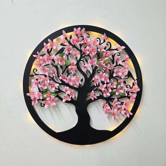 SteweHome Handgefertigte Wanddekoration Schild aus Holz in Rosa 40cm