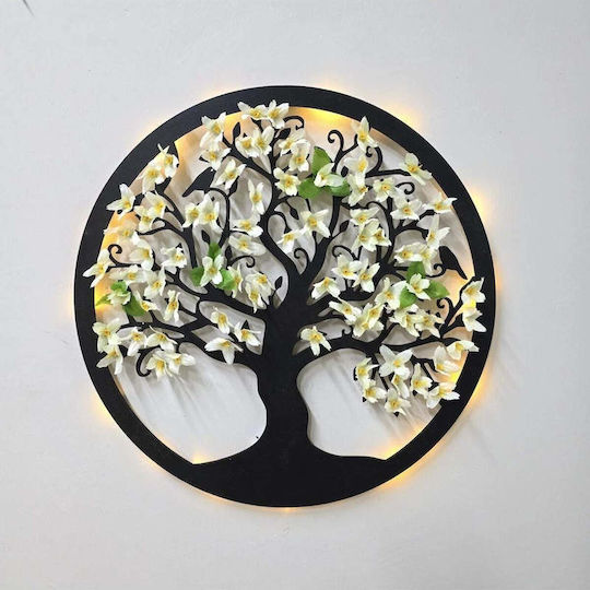 SteweHome Handmade Wall Sign White Made of Wood 40x40cm