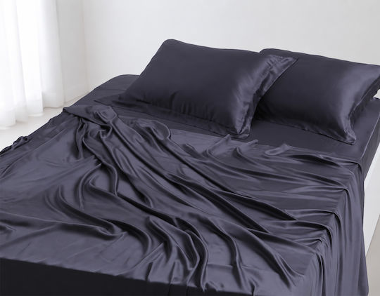 Silk Fashion Module King Size 4 Bucăți 270x290 cm Cearceafuri De Pat Gri Închis Silk Fashion Module King Size 4 Bucăți 270x290 cm Cearceafuri De Pat Gri Închis