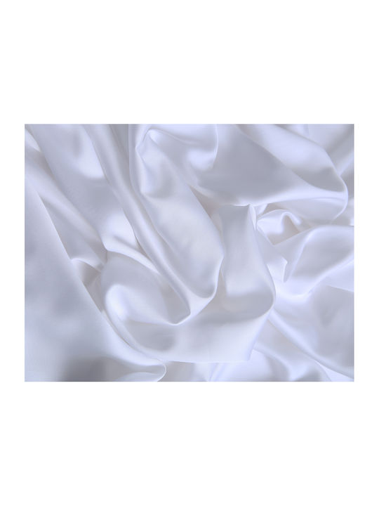 Silk Fashion King Size Bed Sheets Set 270x290cm White 4 Pieces