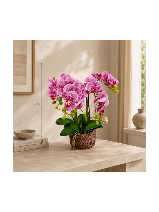 Dekorative Künstliche Orchidee Rosa Topfpflanze 50cm Sds-21496