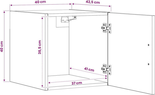 Hängeschrank fürs Wohnzimmer aus Spanplatte Braun 40x42,5x40 cm