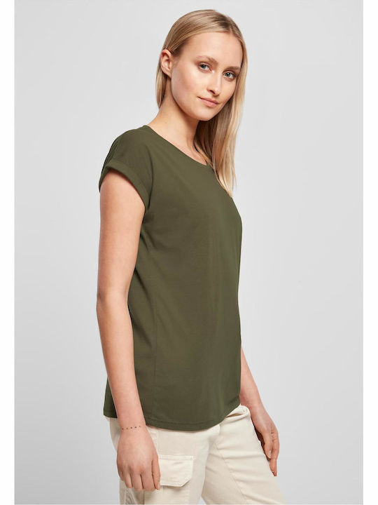 Build Your Brand Women's Promotional T-Shirt Black Olive