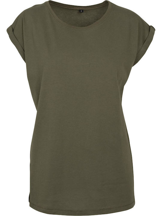 Build Your Brand Women's Promotional T-Shirt Black Olive