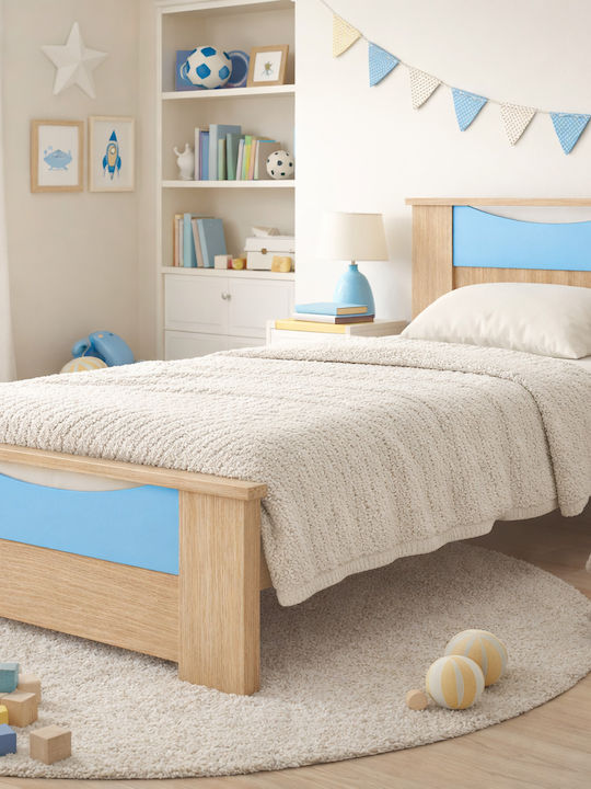 Sarris Kinderbett Einzeln Hellblau für Matratze 90x190cm