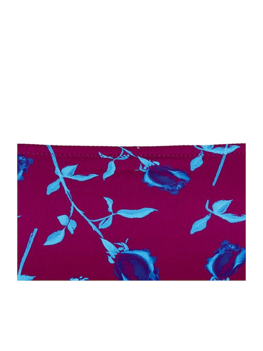 Trägerloses Bikinioberteil Blumen Fuchsie