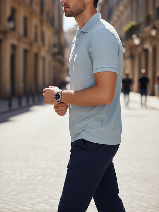 Tee Jays Luxury Stretch Ανδρικό Διαφημιστικό T-shirt Κοντομάνικο Ice Blue