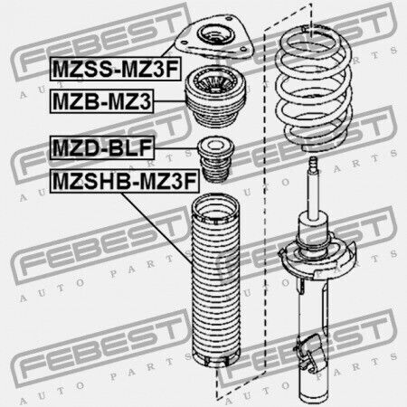 Febest Shock Absorber For Mazda 3 2008-2011