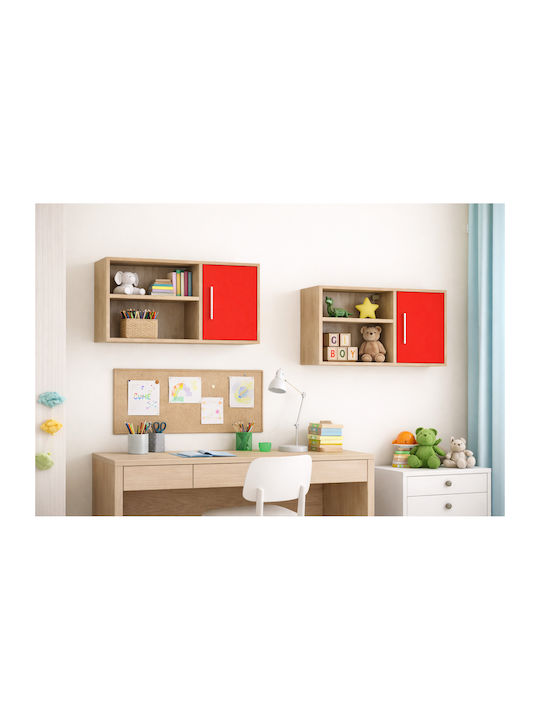 Silky Bibliotecă De Perete Din Lemn Roșie 100x30x43cm