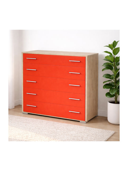 Bibliotecă de Pardoseală Din Lemn Roșie 80x45x90cm