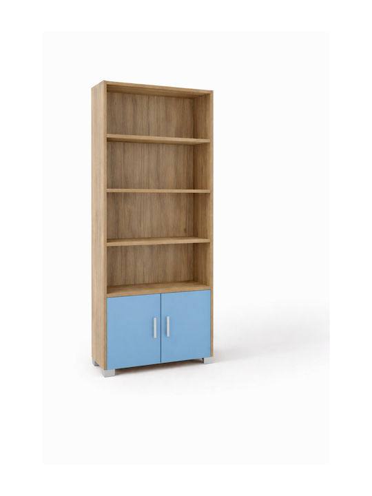 Floor Bookcase Wooden Light Blue 75x30x180cm
