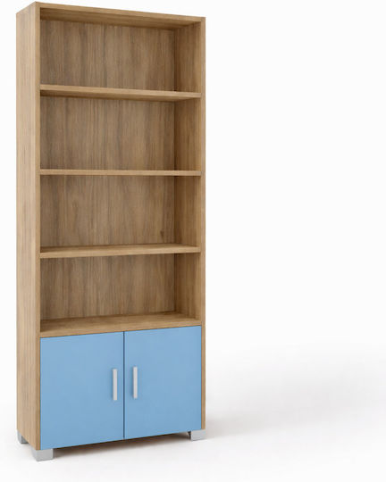 Bibliotecă de Pardoseală Din Lemn Albastru Deschis 75x30x180cm
